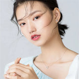 925 Silver Plated CZ Heart Necklace for Women