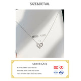 925 Silver Plated CZ Heart Necklace for Women