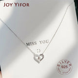 925 Silver Plated CZ Heart Necklace for Women