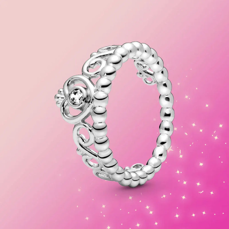 925 Silver Zircon Princess Ring for Women