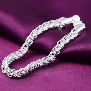 925 Silver Twisting Circle Chain Bracelets for Women
