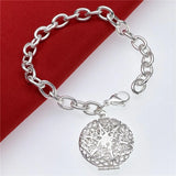 Vintage Round Photo Frame Pendant Bracelet for Women