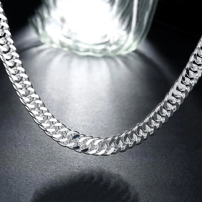 925 Silver 6MM Chain Necklace for Men Women 50/55/60cm