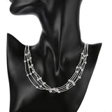 925 Silver Charm Chain Beads Necklace Women Party Wedding Jewelry Christmas