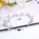 925 Silver Charm Beads Bracelets Necklace for Women