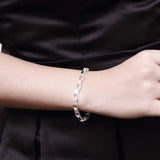 925 Silver Box Chain Bracelets Necklace Set for Men