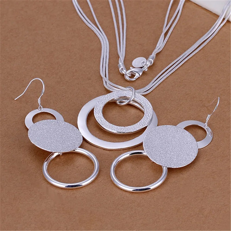925 Sterling Silver Jewelry Set for Women Party Wedding