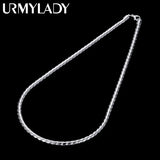 925 Sterling Silver 4MM Twisted Rope Chain Necklace 20 Inches
