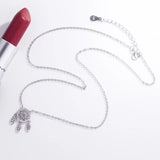925 Silver Dreamnet Necklace Small Fresh Leaves with Diamond