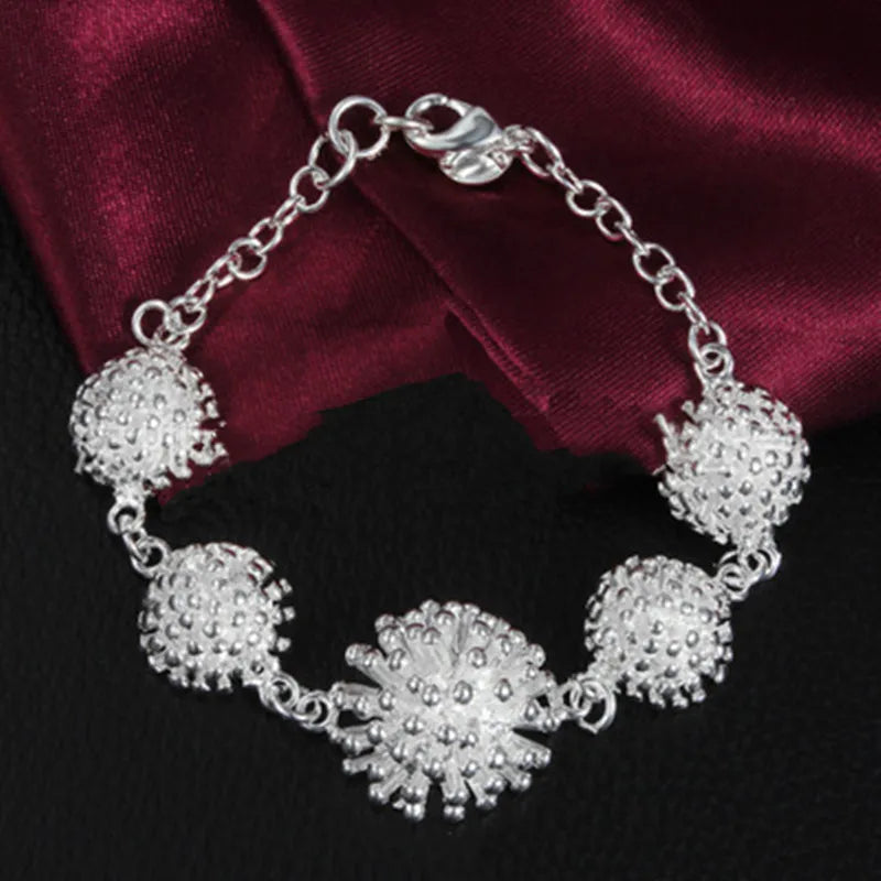 925 Sterling Silver Fireworks Chain Bracelet for Women