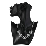 925 Silver Retro Thread Earrings Necklace Set for Women