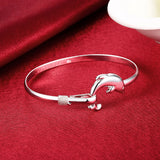 925 Silver Dolphin Bangle for Women