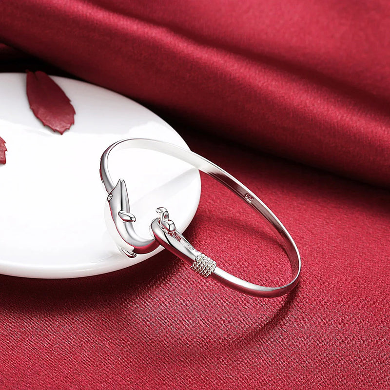 925 Silver Dolphin Bangle for Women