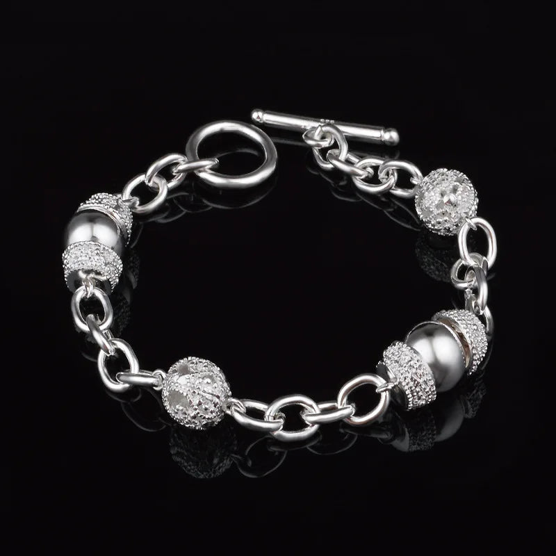 925 Silver Circle Chain Bracelet for Party Jewelry