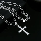 925 Silver Cross Necklace Women Wedding Jewelry Christmas