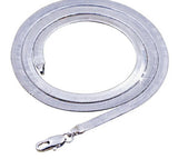 925 Silver Flat Snake Link Chain Necklace Unisex Lobster Clasp Collar