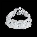925 Silver Reticulated Chain Bracelet for Women Party Wedding