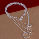 925 Silver Heart Pendant Necklace for Women Wedding Jewelry