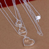925 Silver Heart Pendant Necklace for Women Wedding Jewelry