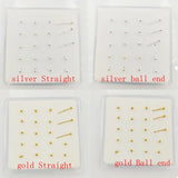 925 Silver 1.8mm Ball Nose Piercing Nose Pin Bone Nostril Stud 20pcs