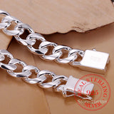 925 Sterling Silver Men Bracelet Chain Bangle