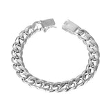 925 Silver Square Buckle Bracelet Men Bangle