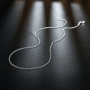 925 Sterling Silver Circle Chain Necklace for Women 45-60CM Party Wedding