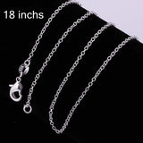 925 Sterling Silver Circle Chain Necklace for Women 45-60CM Party Wedding