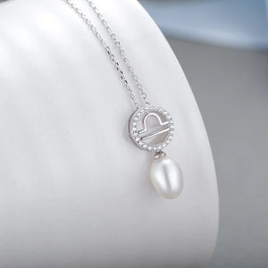 925 Silver Constellation Necklace Fresh Water Pearl Choker Women Jewelry