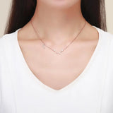925 Silver 12 Constellation Rose Pendant Necklace with Clear CZ for Women