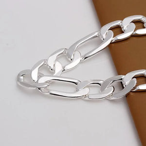 925 Silver 12MM Chain Bracelet Wedding Christmas
