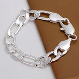 925 Silver 12MM Chain Bracelet Wedding Christmas