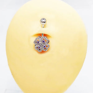 925 Silver 14G Belly Button Rings Navel Ring CZ Piercing Jewelry