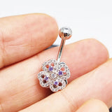 925 Silver 14G Belly Button Rings Navel Ring CZ Piercing Jewelry