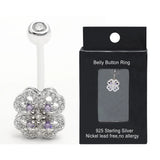 925 Silver 14G Belly Button Rings Navel Ring CZ Piercing Jewelry