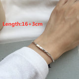 925 Silver Double Layer Zircon Bracelet City Wild Square Adjustable Jewelry