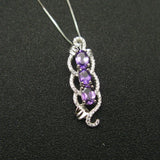925 Silver Amethyst Pendant Women Necklace Fine Jewelry