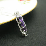 925 Silver Amethyst Pendant Women Necklace Fine Jewelry