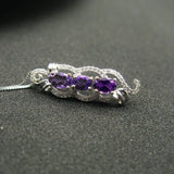 925 Silver Amethyst Pendant Women Necklace Fine Jewelry