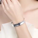 925 Silver Cuff Bangle Bracelets Women Men Party Wedding Jewelry