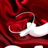 925 Silver Cuff Bangle Bracelets Women Men Party Wedding Jewelry