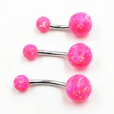 925 Sterling Silver Opal Belly Button Ring Navel Rings 14G Piercing