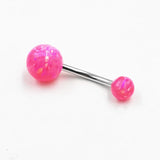 925 Sterling Silver Opal Belly Button Ring Navel Rings 14G Piercing