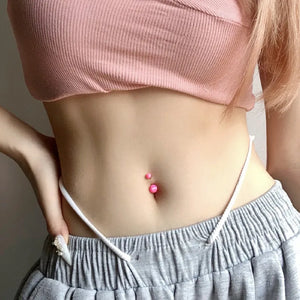 925 Sterling Silver Opal Belly Button Ring Navel Rings 14G Piercing