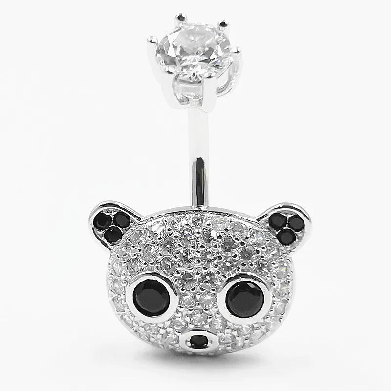 925 Silver Belly Bar CZ Belly Piercing Body Jewelry