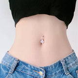 925 Silver Peafowl CZ Clear Belly Button Ring