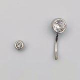 925 Silver Belly Button Bar Navel Ring Body Piercing Jewellery