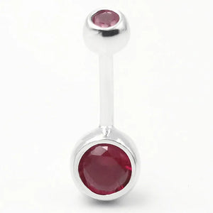 925 Silver Belly Button Ring 14G CZ Round Navel Piercing Body Jewelry