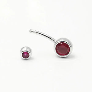 925 Silver Belly Button Ring 14G CZ Round Navel Piercing Body Jewelry
