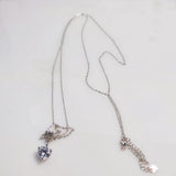 925 Silver Heart CZ Navel Chain Piercing Jewelry